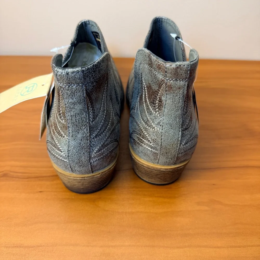 Roper Riley Womens Grey Distressed Western Ankle Boots 09-021-1567-2635 Size 9